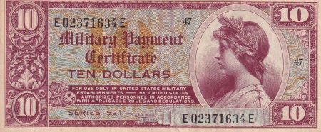 USA 10 Dollars - Military Certificate - 1954 - Série 521 - TTB - P.M.35
