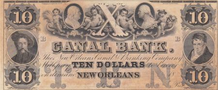 USA 10 Dollars Canal Bank 18xx - Personnages, chérubins - Série B