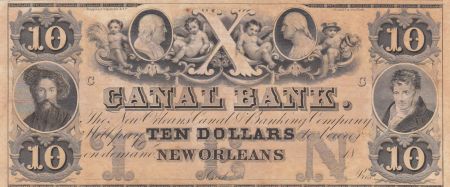 USA 10 Dollars Canal Bank 18xx - Personnages, chérubins - Série C
