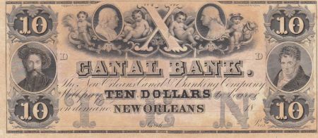 USA 10 Dollars Canal Bank 18xx - Personnages, chérubins - Série D