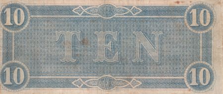 USA 10 Dollars M.T. Hunter - Confédérate States - 1864 - TB+ - P.68