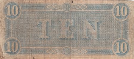 USA 10 Dollars M.T. Hunter - Confédérate States - 1864 - TB - P.68
