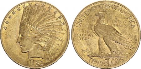 USA 10 Dollars Tête Indien - Aigle 1932 Or