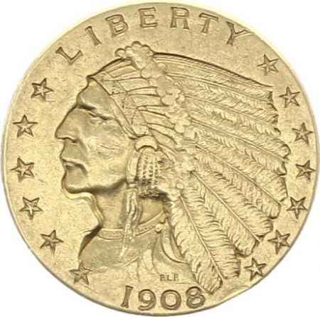 USA 2 1/2 Dollars 2 1/2 Dollars, Tête Indien - Aigle 1908