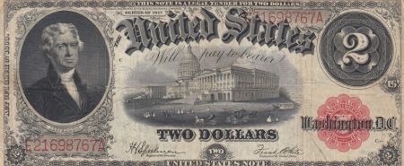 USA 2 Dollars Jefferson - 1917 - TB - P.188