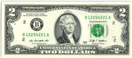 USA 2 Dollars Jefferson - 2009 B2 New York
