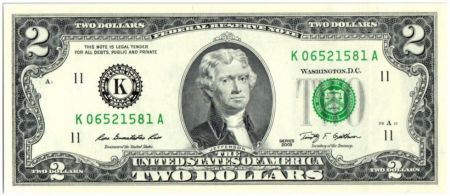 USA 2 Dollars Jefferson - 2009 K11 Dallas