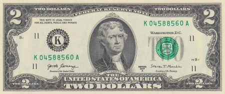 USA 2 Dollars Jefferson - Indépendance 1776 - 2017 K11 Dallas - Neuf