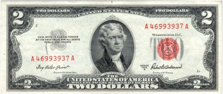 USA 2 Dollars Jefferson - Monticello - 1953 A - A 46993937 A