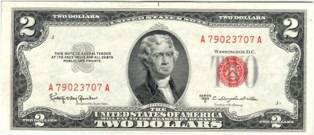 USA 2 Dollars Jefferson - Monticello - 1953 C - A 79023707 A