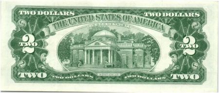 USA 2 Dollars Jefferson - Monticello - 1963 - A 01449323 A