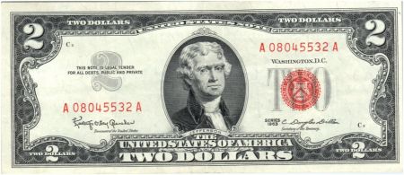 USA 2 Dollars Jefferson - Monticello - 1963 - A 08045532 A