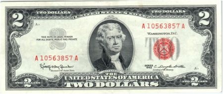 USA 2 Dollars Jefferson - Monticello - 1963 - A 10563857 A