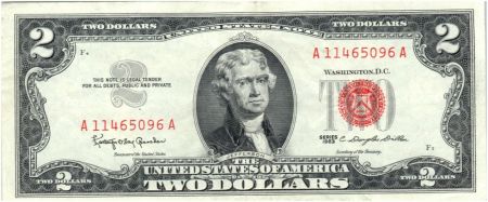 USA 2 Dollars Jefferson - Monticello - 1963 - A 11465096 A