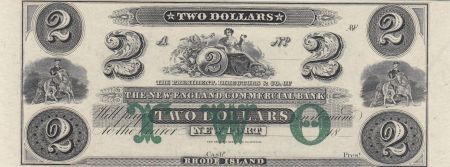 USA 2 Dollars The New England Commercial Bank - 18xx - NEUF