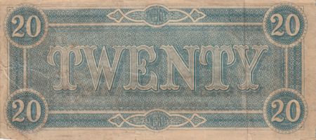 USA 20 Dollars A. H. Stephens - Confédérate States - 1864 - TTB - P.69