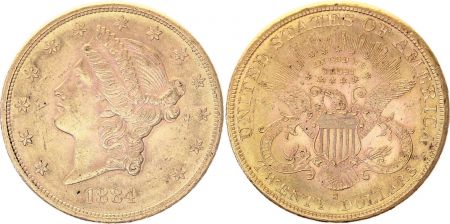 USA 20 Dollars Liberty - Aigle Coronet Head - 1884 S San Francisco Or