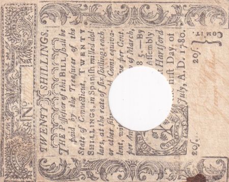 USA 20 Shillings - Connecticut - 01-07-1780