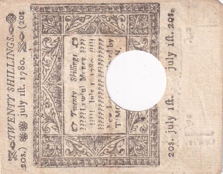 USA 20 Shillings - Connecticut - 01-07-1780