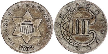 USA 3 Silver Cents  - 1852