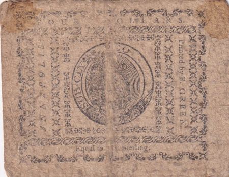 USA 4 Dollars - Maryland - Colonial -  07-12-1775 - Rare