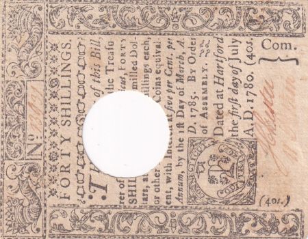 USA 40 Shillings - Connecticut - 01-07-1780