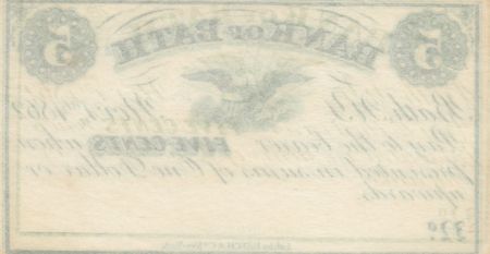 USA 5 Cents Bank of Bath - 1862 - SPL