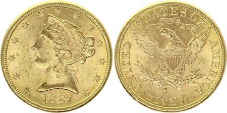 USA 5 Dollars Liberty - Aigle 1887 S San Francisco Or