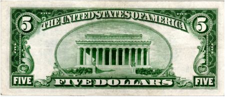 USA 5 Dollars Lincoln - Blue Seal  - 1934 - TTB