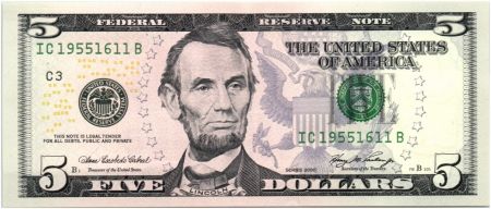 USA 5 Dollars Lincoln - Lincoln Mémorial 2006 C3 Philadelphie