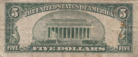 USA 5 Dollars Lincoln - Yellow seal 1934 A - TB - P.414 AY