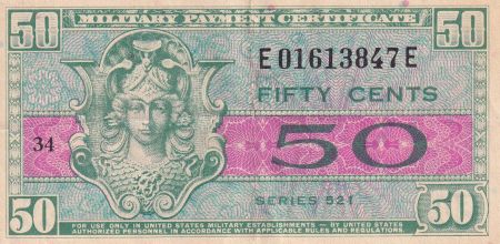 USA 50 Cents - Military Cerificate - 1954 - Série 521 - TTB+ - M.32