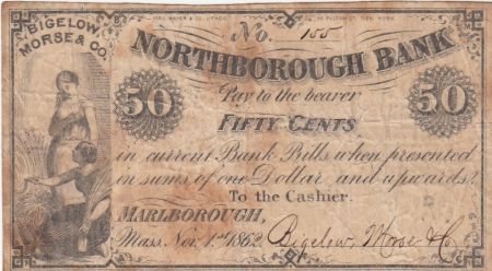 USA 50 Cents - Northborough Bank - 1862 - TB