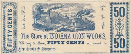 USA 50 Cents 1856 - Indiana Iron Works