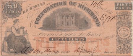 USA 50 Cents 1861 - Corporation of Richmond, Virginia