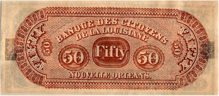 USA 50 Dollars, Citizen Bank - Louisiane - 1868 - SUP