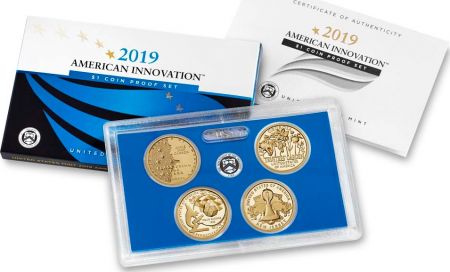 USA American Innovation 2019 $1 Coin Proof Set 4 x 1 Dollar
