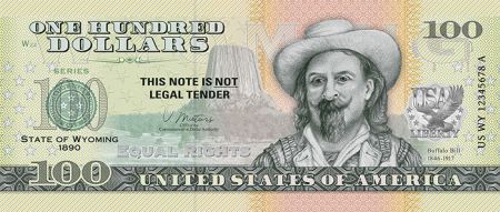 USA Buffalo Bill - Wyoming - Billet 100 Dollars Souvenir