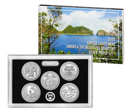 USA Coffret Silver Proof BU Quarters 2020 - 5 pièces - Argent