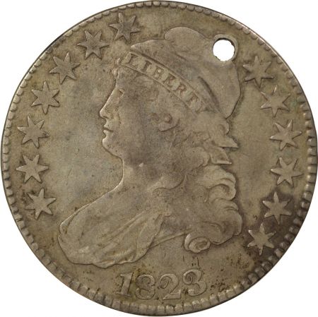 USA ETATS UNIS - 1/2 DOLLAR \ Capped Bust\  1823 PHILADELPHIE