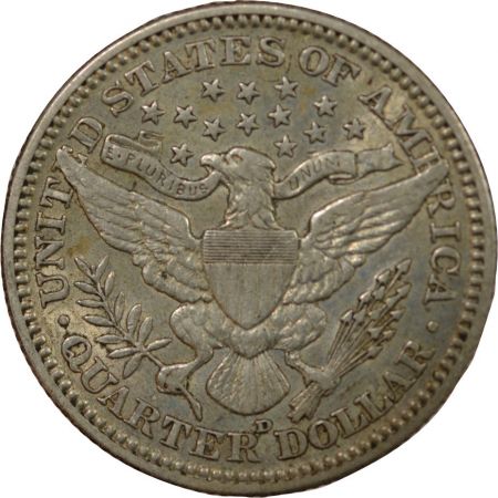 USA ETATS UNIS - 1/4 DOLLAR ARGENT \ BARBER Quarter\  1915 D DENVER