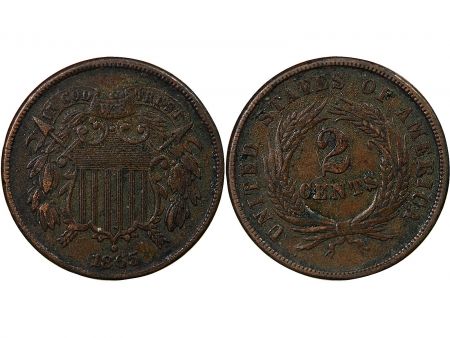 USA ETATS UNIS - 2 CENTS \ Union Shield\  1865 PHILADELPHIE