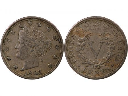USA ETATS UNIS - 5 CENTS \ Liberty Nickel\  1903 PHILADELPHIE