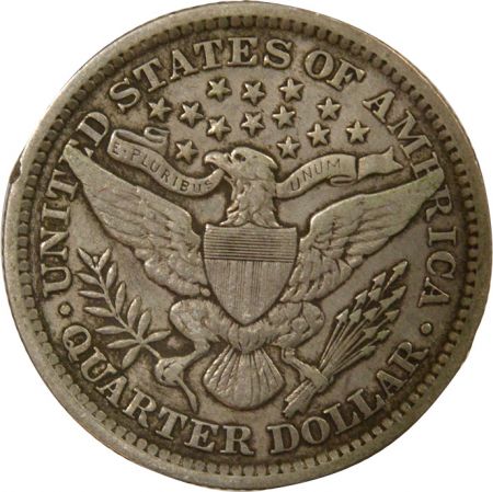 USA Etats Unis - Barber Quarter Argent - 1893 Philadelphie