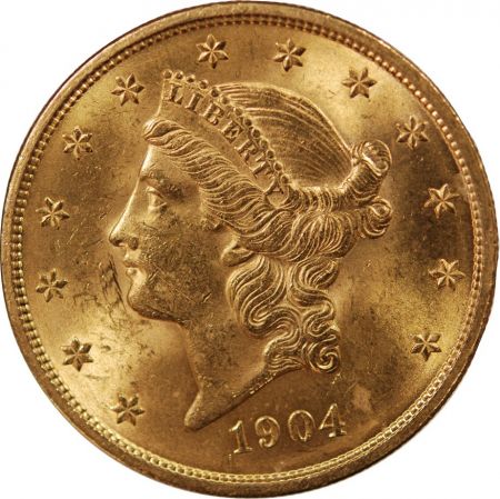 USA ETATS UNIS, LIBERTY EAGLE - 20 DOLLARS 1904, PHILADELPHIE