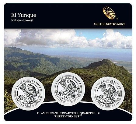 USA FDC.2012 Coffret 3 x 1/4 $ El Yunque