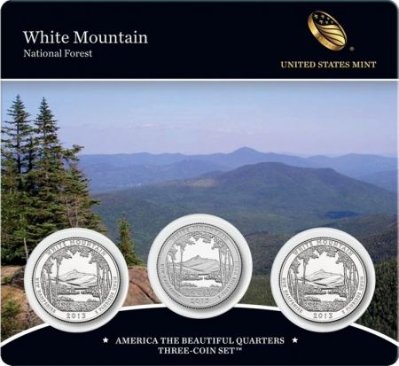USA FDC.2013 Coffret 3 x 1/4 $ White Mountain