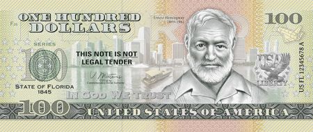 USA Hemingway - Floride - Billet 100 Dollars Souvenir