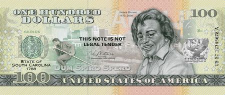 USA James Brown - Caroline du Sud - Billet 100 Dollars Souvenir