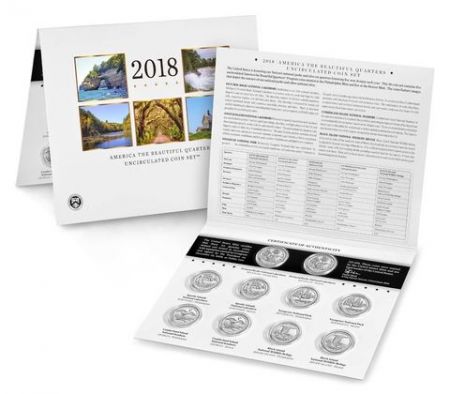 USA Lot 10 x $¼ 2018 Parcs Nationaux, 5x D (DENVER) + 5x P (PHILADELPHIE)